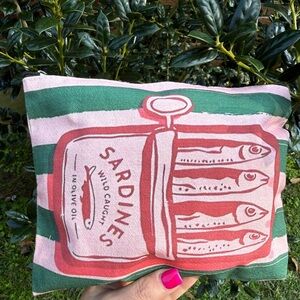 Striped Sardines Makeup and Travel Zip Pouch